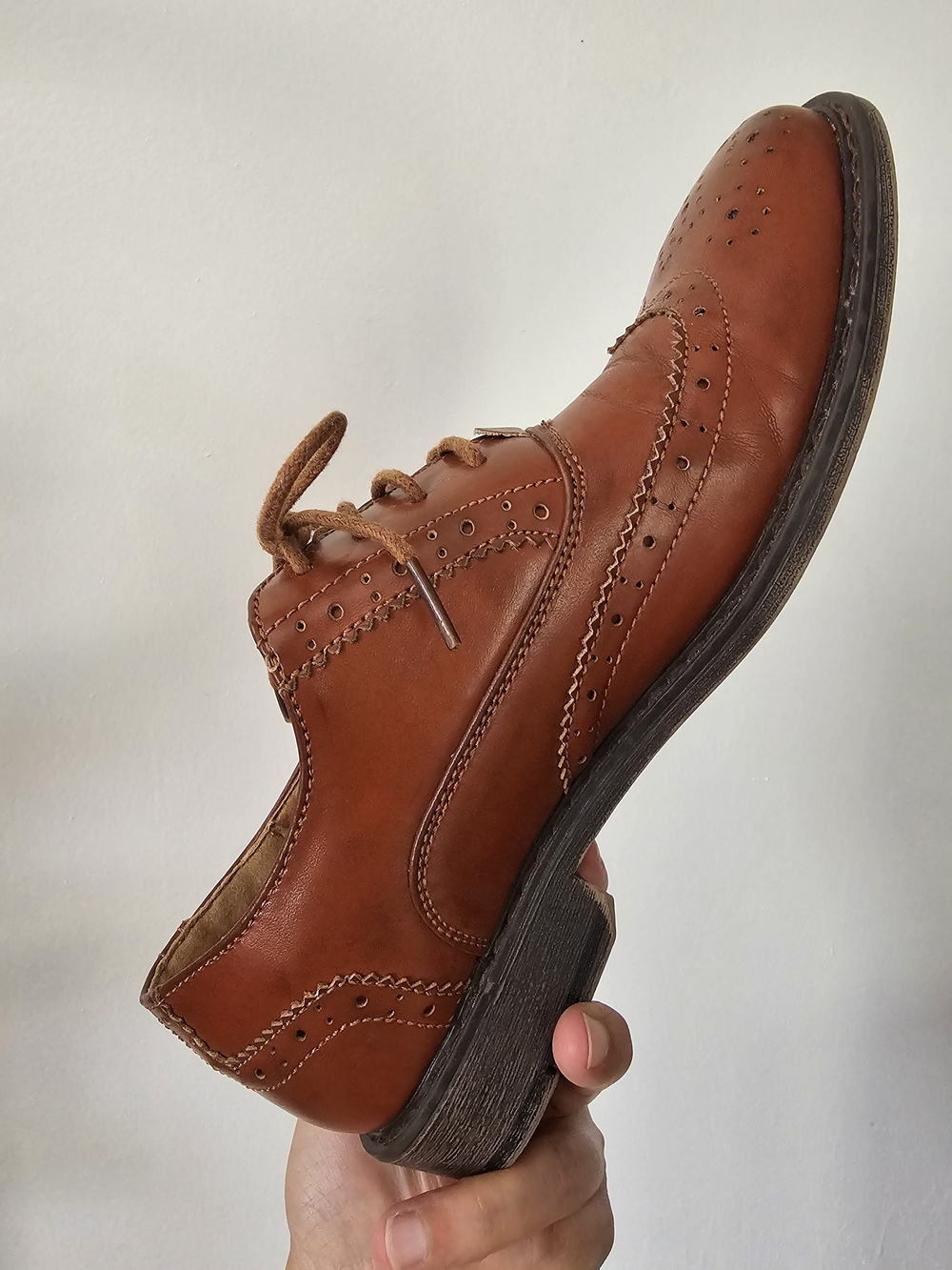 Stacy Adams Brown Wingtip Oxford Shoes Men’s Size 4 Brogue Lace Up Vintage